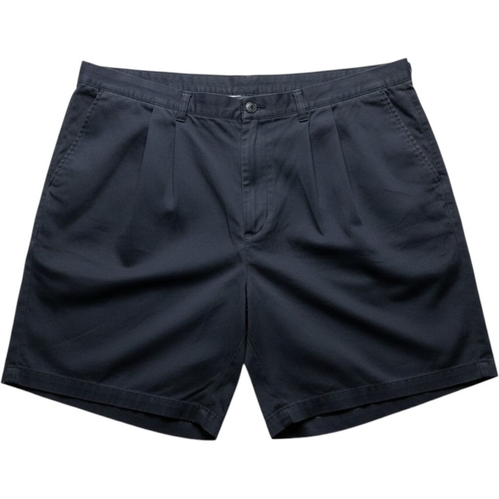 Basic Editions Shorts Mens 46 Blue Cotton Chino 9 Inseam Elastic Waist Big Tall
